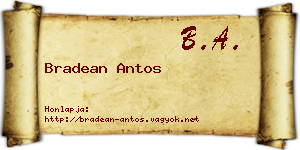 Bradean Antos névjegykártya